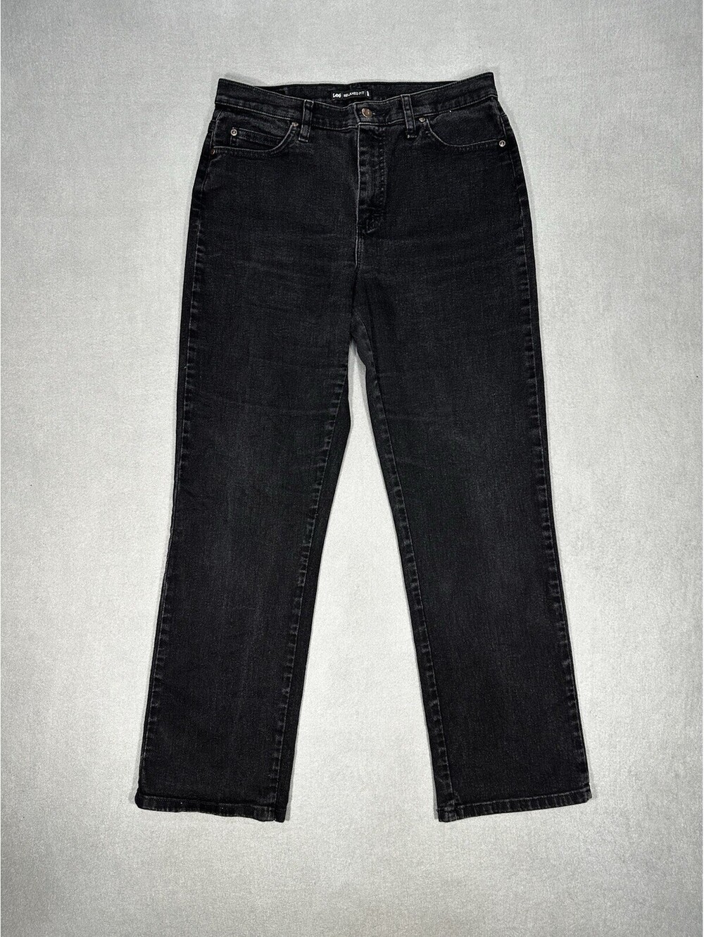 Lee Relaxed Fit Women’s Black Jeans Size 12 Medium Mid Rise Denim Pants